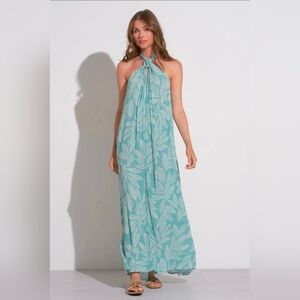 Size XL ~ Elan Halter Maxi Dress Aqua
